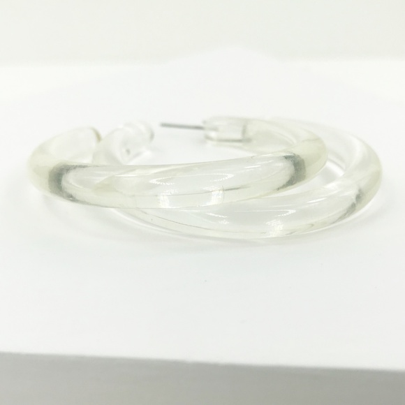 Hoop Earrings in Clear - Picture 5 of 8